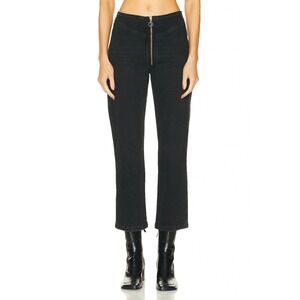 FRAME The Zip Up Jean Womens 29 Black High Rise Cropped Straight Leg NWT $348
